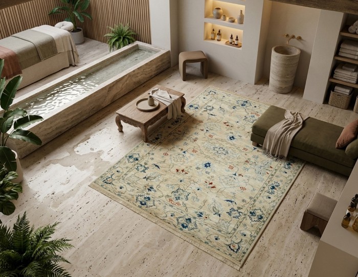 Off white traditional rug